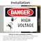Signmission High Voltage Danger Sign, Vinyl Decal, 10in W x 7in L, 2PK OS-2PACK-DS-D-710-L-2186 - alternate 3